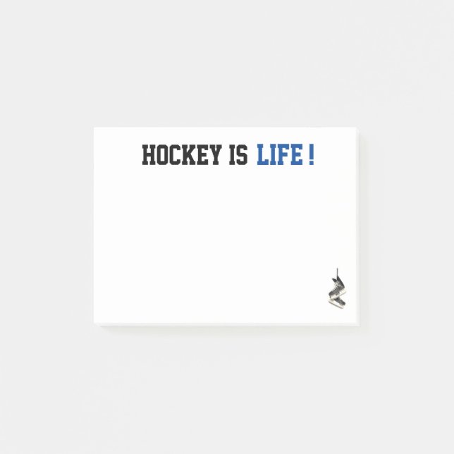 Customisable Hockey is Life Post It's Post-it Notes (Front)