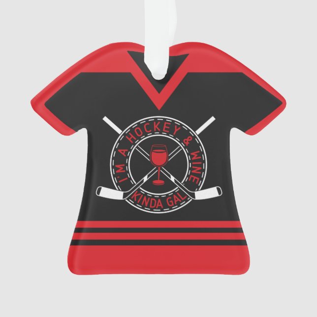 Customisable Hockey & Wine Jersey Ornament (Front)