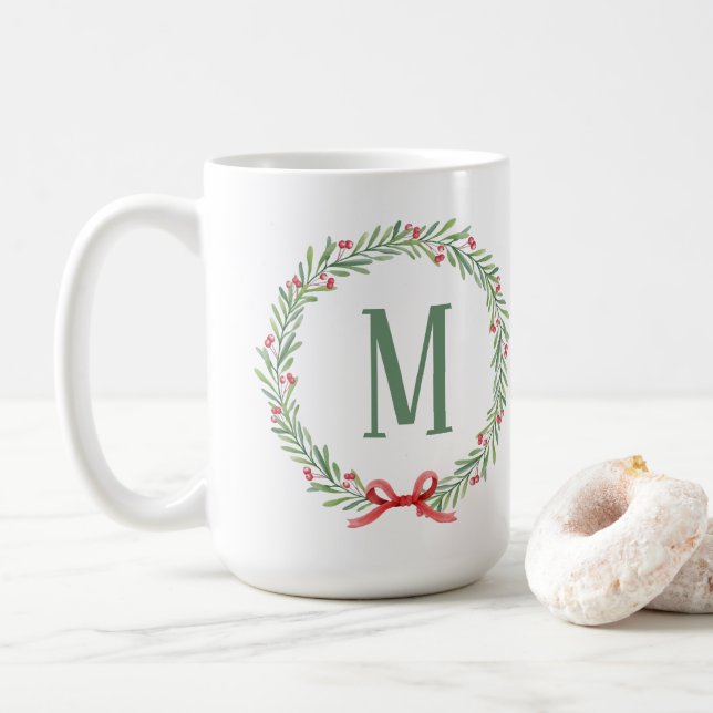 Customisable Holiday Letter and Gift Stickers  Coffee Mug (With Donut)