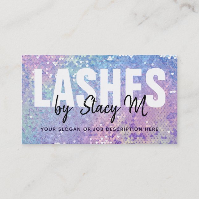 Customisable Holographic Lashes Business Cards (Front)