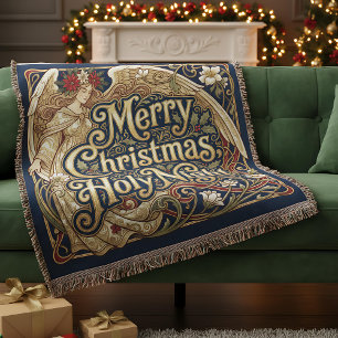 Customisable Holy Night Angel Blessing Throw Blanket