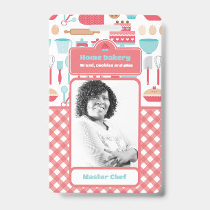 Customisable Home Bakery Professional Chef Photo ID Badge