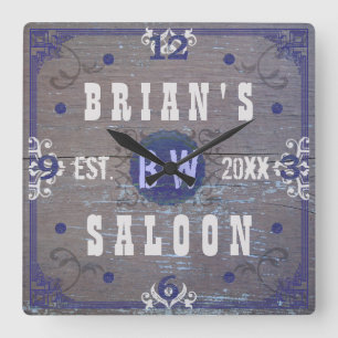 Customisable Home Bar Beer Saloon Square Wall Clock
