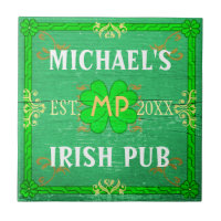 Customisable Home Bar Irish Pub Green