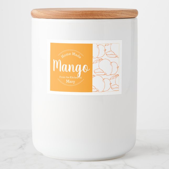 Customisable Home Made Mango Food Label (Front)