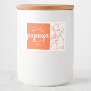 Customisable Home Made Papaya Food Label