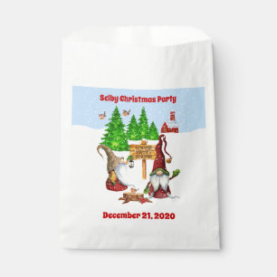 Customisable Home Sweet Home Gnome Winter Scene Favour Bag