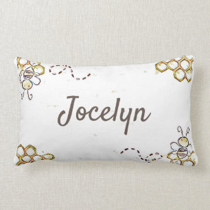 customisable honey bee name pillow