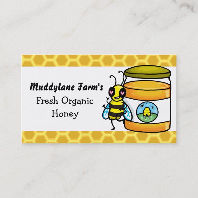 Customisable HoneyBee Buisness Business Card (Front)