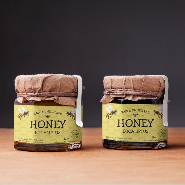 Customisable Honeycomb Honey Jar Label (Customizable Honeycomb Honey Jar Label
)