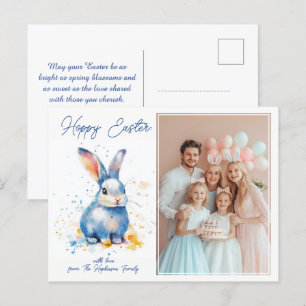 Customisable 🐇Hoppily Ever After Holiday Postcard