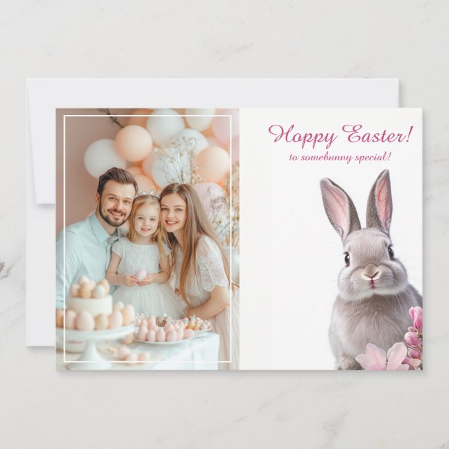 Customisable 🐇Hoppy Easter Charm Holiday Card (Front)