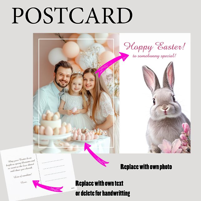 Customisable 🐇Hoppy Easter Charm Holiday Postcard (Customizable 🐇Hoppy Easter Charm Holiday Postcard)