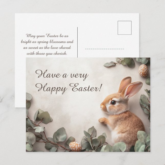 Customisable 🐇Hoppy Easter Delight Holiday Postcard (Front/Back)