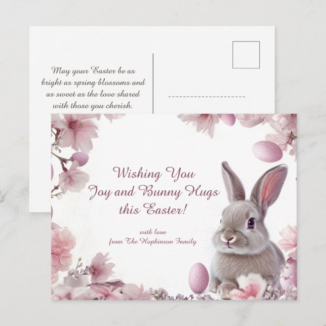 Customisable 🐇Hoppy Easter Delight Holiday Postcard (Front/Back)