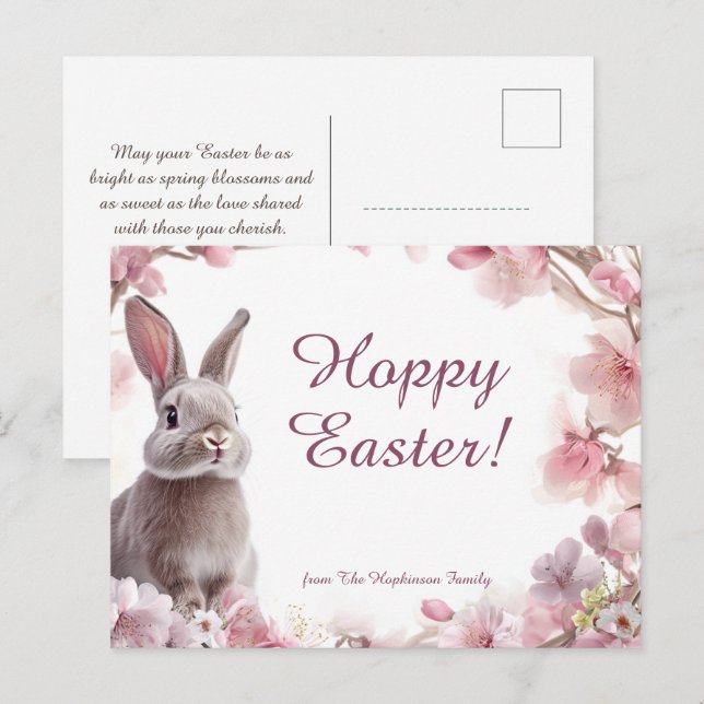 Customisable 🐇Hoppy Easter Delight Holiday Postcard (Front/Back)
