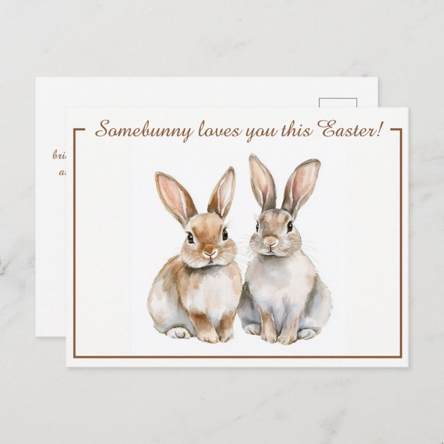 Customisable 🐇Hoppy Easter Delight Holiday Postcard (Front/Back)