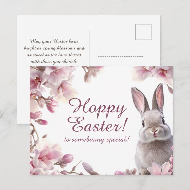 Customisable 🐇Hoppy Easter Delight Holiday Postcard (Front/Back)