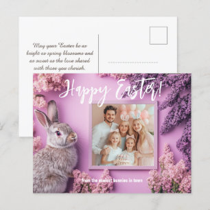 🐰🥚🌸Customisable Hoppy Lilac Dreams Holiday Postcard