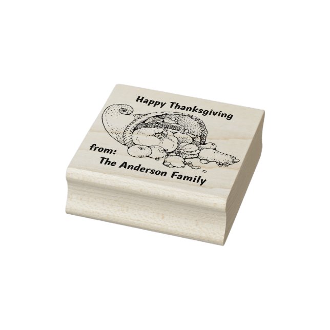 Customisable Horn of Plenty  Rubber Stamp (Stamp)