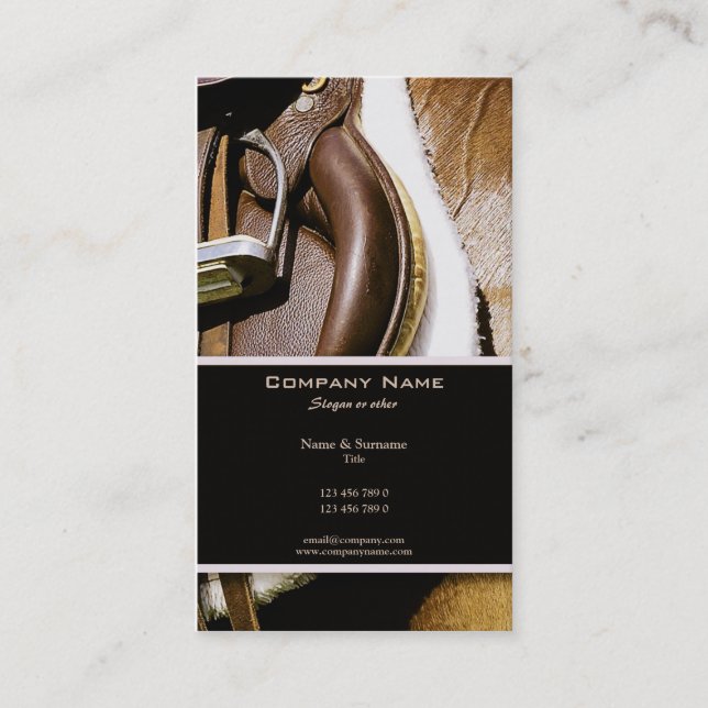 Customisable horse ranches stables rodeos business card (Front)