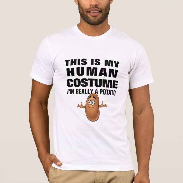 Customisable Human Costume Halloween Potato Humour T-Shirt (Front)