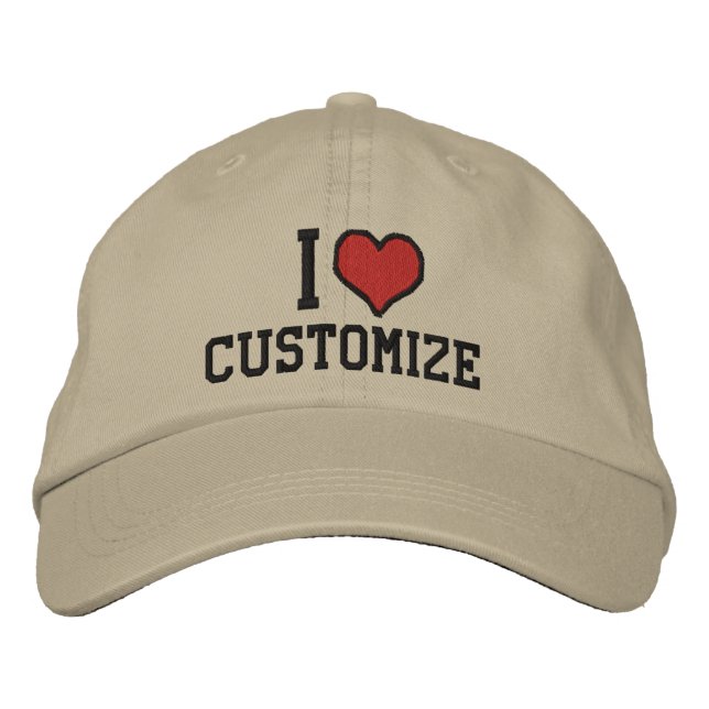 Customisable I Heart Embroidered Hat (Front)