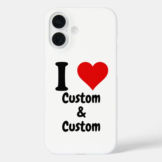 Customisable I Love Custom  Case-Mate iPhone Case (Back)