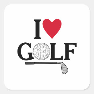 Customisable I love Golf Balls Square Sticker