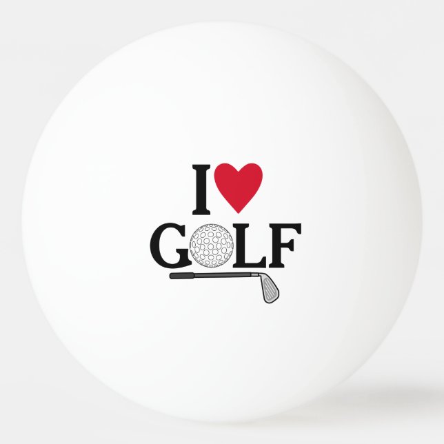 Customisable I love Golf Ping Pong Ball (Front)