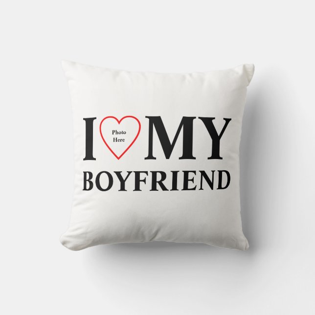 Customisable I love my boyfriend Cushion (Front)