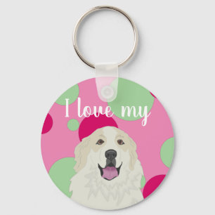 Customisable I love my Great Pyrenees Key Ring
