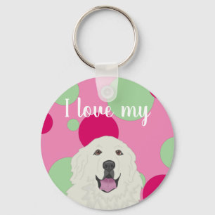 Customisable I love my Great Pyrenees Key Ring