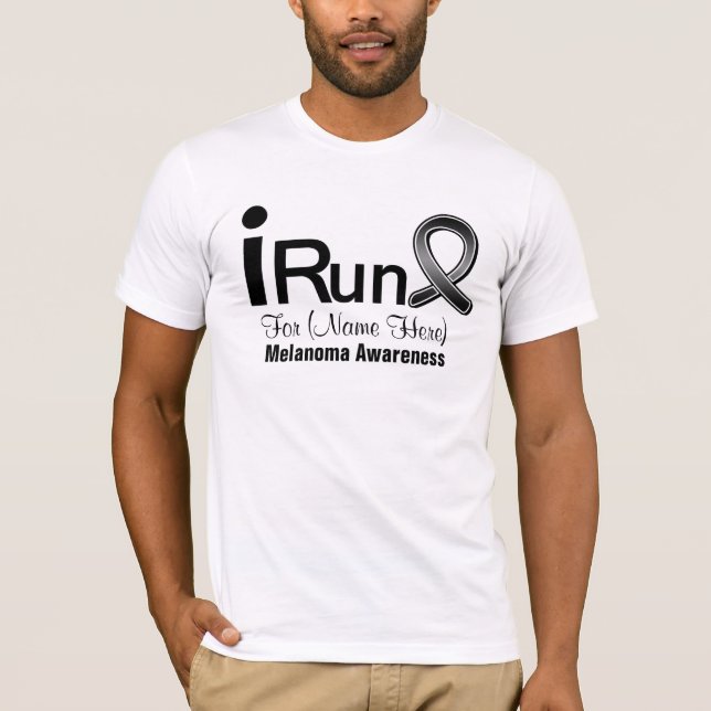 Customisable I Run For Melanoma Awareness T-Shirt (Front)