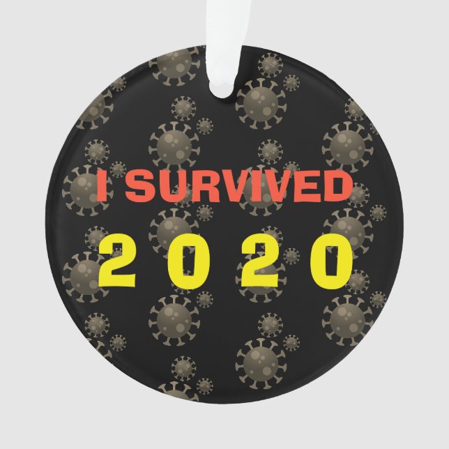 Customisable I survived 20xx coronavirus repeat Ornament (Front)