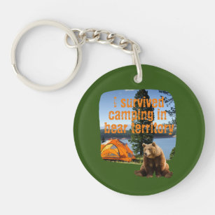 Customisable I survived camping in bear territory Key Ring