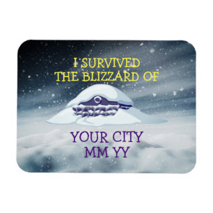 Customisable I survived the blizzard Magnet