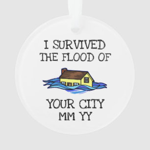 Customisable I survived the flood Ornament