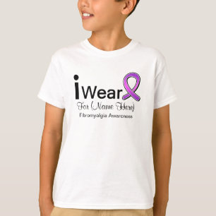 Customisable I Wear a Fibromyalgia Ribbon T-Shirt