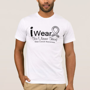 Customisable I Wear Brain Cancer Ribbon T-Shirt