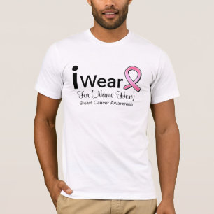 Customisable I Wear Breast Cancer Ribbon T-Shirt