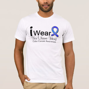 Customisable I Wear Colon Cancer Ribbon T-Shirt