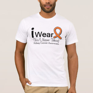 Customisable I Wear Kidney Cancer Orange Ribbon T-Shirt