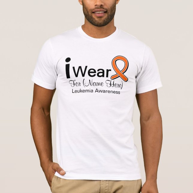 Customisable I Wear Leukaemia Ribbon T-Shirt (Front)