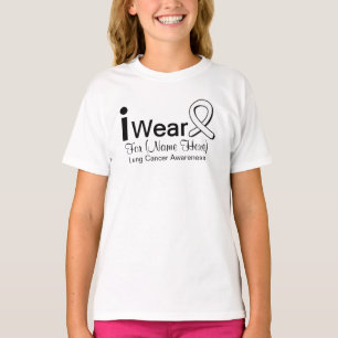 Customisable I Wear Lung Cancer Ribbon T-Shirt