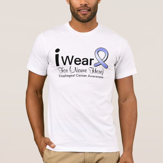 Customisable I Wear Oesophageal Cancer Ribbon T-Shirt (Front)