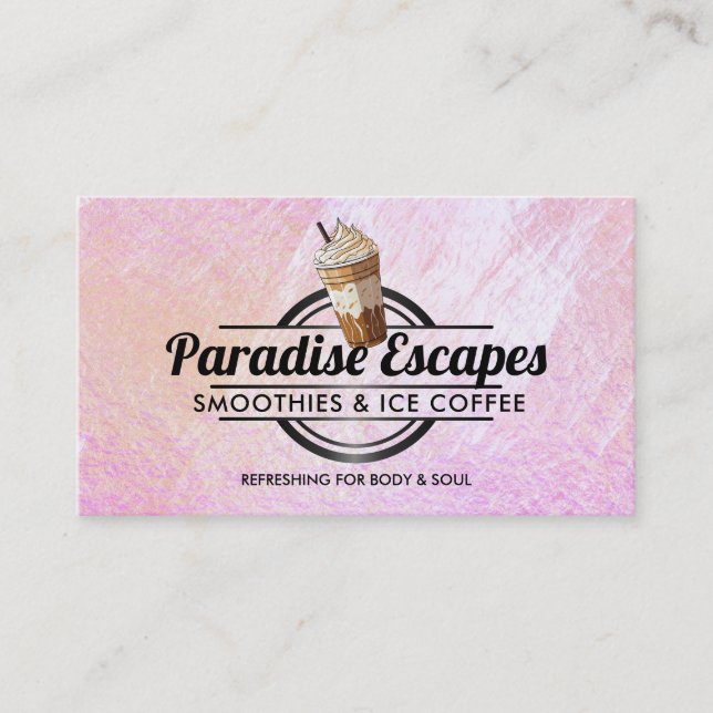 Customisable Ice Coffee logo business cards (Front)