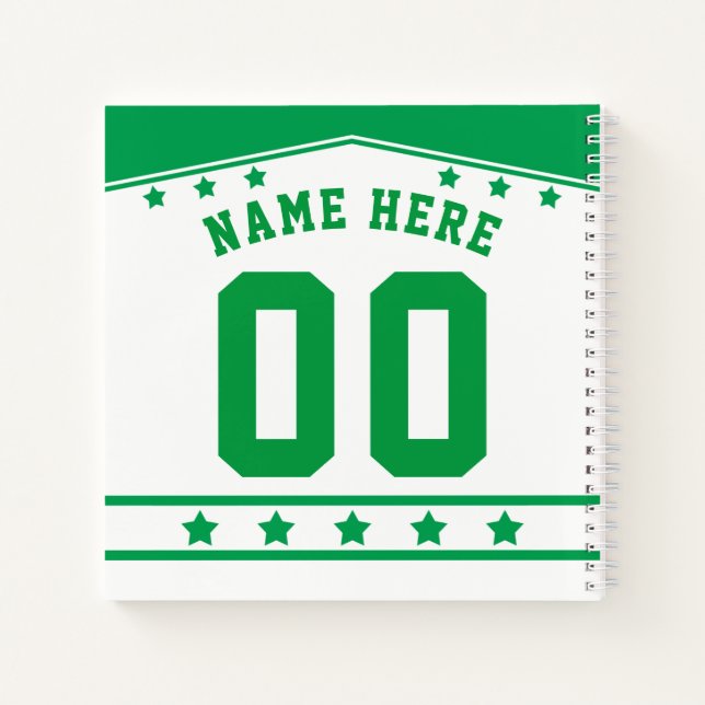 Customisable Ice Hockey Jersey Notebook (Back)