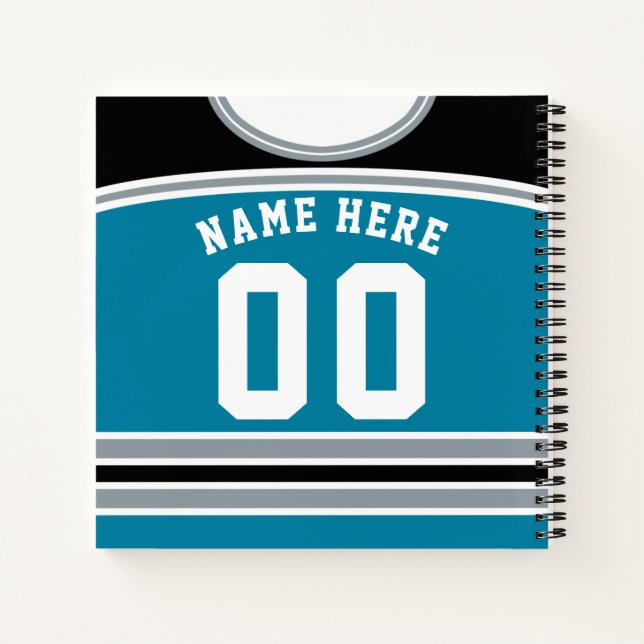 Customisable Ice Hockey Jersey Template Notebook (Back)