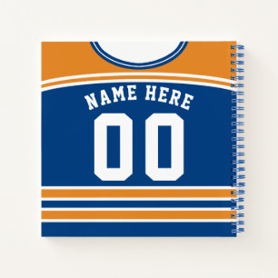Customisable Ice Hockey Jersey Template Notebook